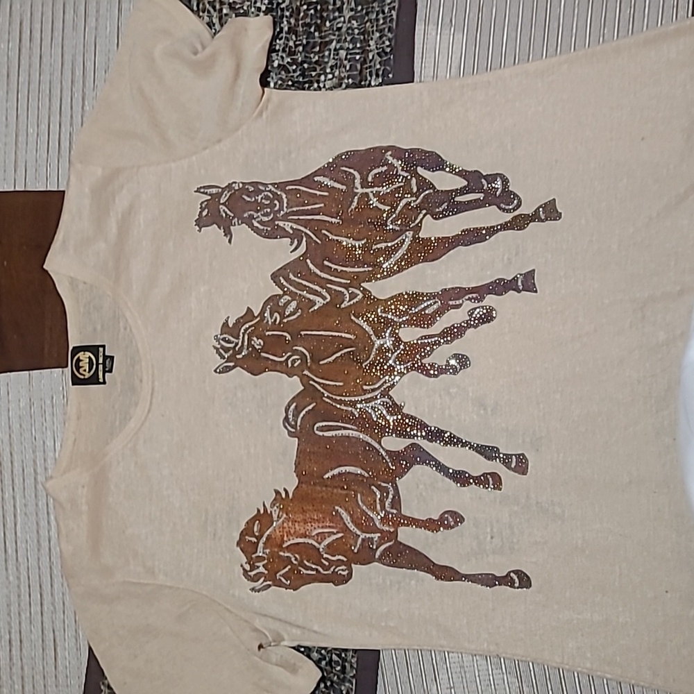 Tee shirt with horses